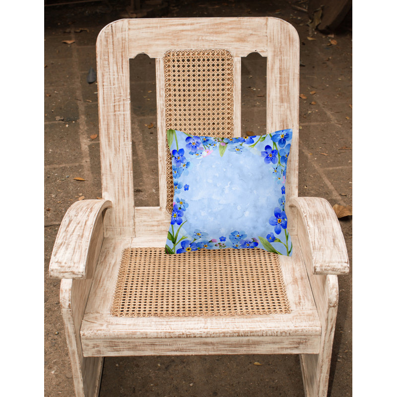 Coussin intérieur/extérieur floral myosotis, 18 po x 18 po