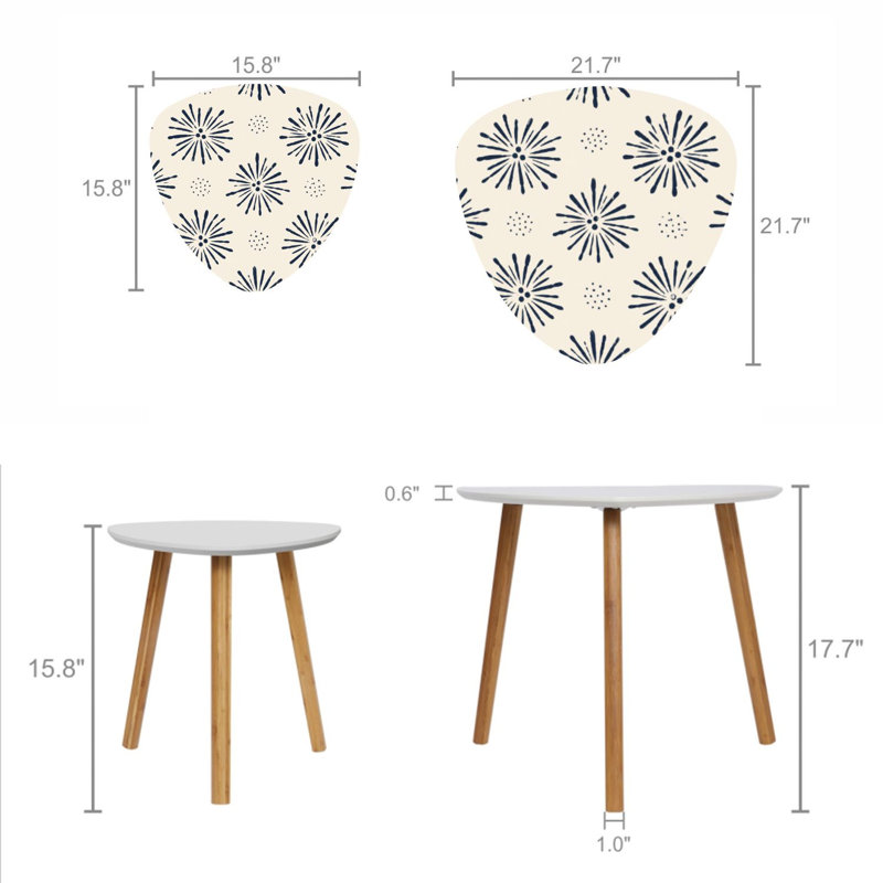 Ensemble de 2 tables basses gigognes Triangle