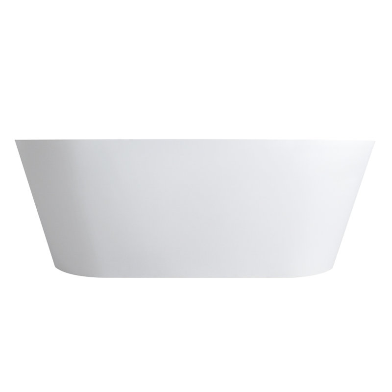 Soaking Bathtub With Freestanding Structure, 67*31.5*22.63 Inch, Center Drain, Matt White, Modern And Simple In Medium Bathrooms