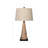 Hufsah 27 in. Black Brown Modern Dimmable Polyresin For Bedroom Living Room Bedside Desk Nightstand Table Lamp Set With Linen Drum Shape And USB Prot