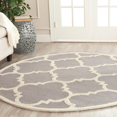 Tapis géométrique en laine touffeté à la main Cannen