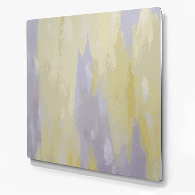 Abstrait couleur champ 22, art mural en métal beige