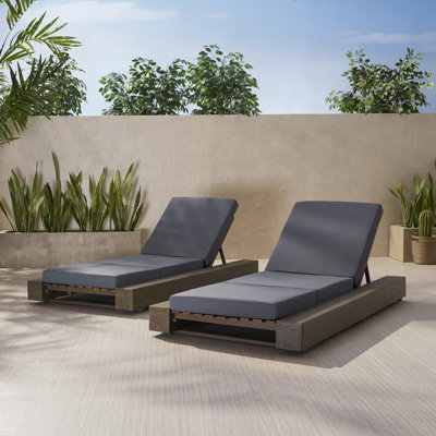 Tomalin Outdoor Wood Chaise Lounge