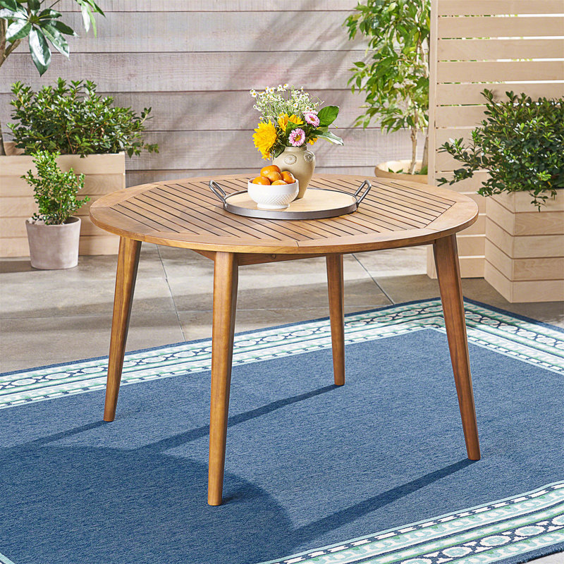 Table de salle à manger Gardner, Teck, H 30 po x l 47,25 po x P 47,25 po