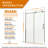 60" W x 76" H Sliding Frameless Shower Door with 5/16" (8mm) Clear Tempered Safety Glass, ANSI Z97.1 Certified for Bathroom-422101989