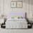 Alber Upholstered Platform Bed Frame with LED Lights & Storage Drawers - Diamond Tufted Headboard & Footboard, Modern Bedroom Furniture-1789157107-1789157116