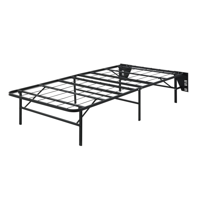 Structure de lit pliable en métal, conception à profil haut sans outils