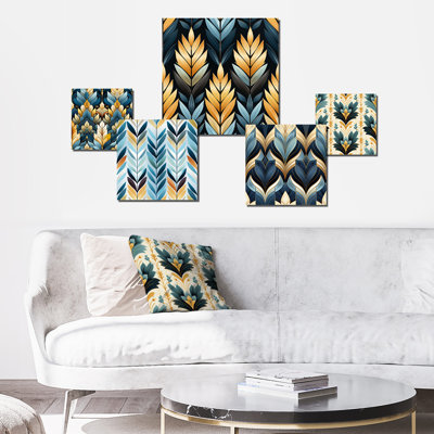 Preston - Chevron Wall Art Set Of 5