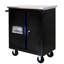 Chariot à outils à double porte avec comptoir en acier inoxydable et 2 freins noir + armoire bleue 4 27,19 po de hauteur