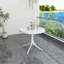 Summer - Table ronde moderne en plastique blanc - Table de salle à manger intérieure / extérieure 36 pouces, table de patio légère en polypropylène toutes saisons pour le jardin, la cour, la cuisine, le camping (blanc)