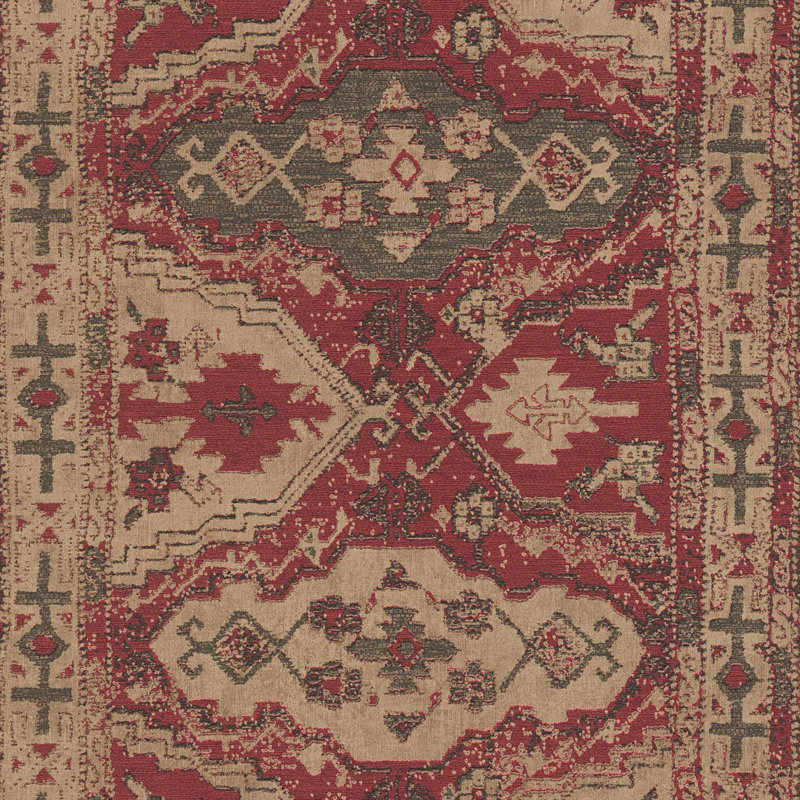 Blevins 10.05m x 53cm Matte Wallpaper Roll, Cream/Red