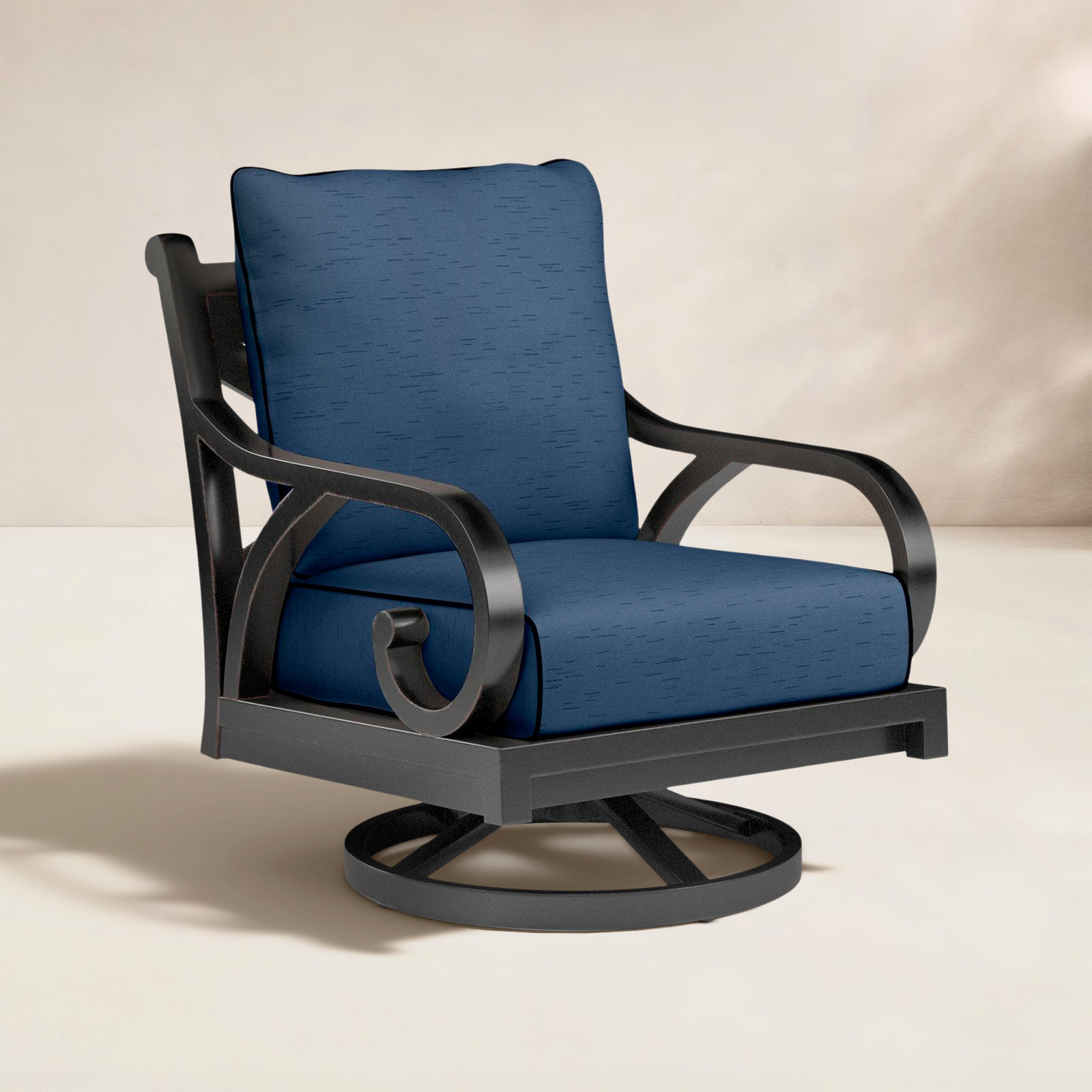 Monterey Sunbrella® Swivel Patio Lounge Chair, Spectrum Indigo Sunbrella®