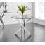 Tierra Modern Chrome Metal & Glass Round Dining Table Set with 2 Soft Touch Faux Leather Chairs-61118260