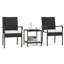 Ensemble de meubles de patio 3 pièces avec plateau de table en verre trempé à 2 niveaux et coussins souples blanc-1862186274