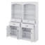 Armoire de rangement pour salle de bain combinée - panneau de fibres à densité moyenne durable avec quatre portes, tiroirs, tablette réglable et six tablettes ouvertes
