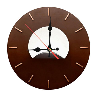 Horloge murale ronde en bois 10 po, mouvement à quartz silencieux, imprimé UV, à piles
