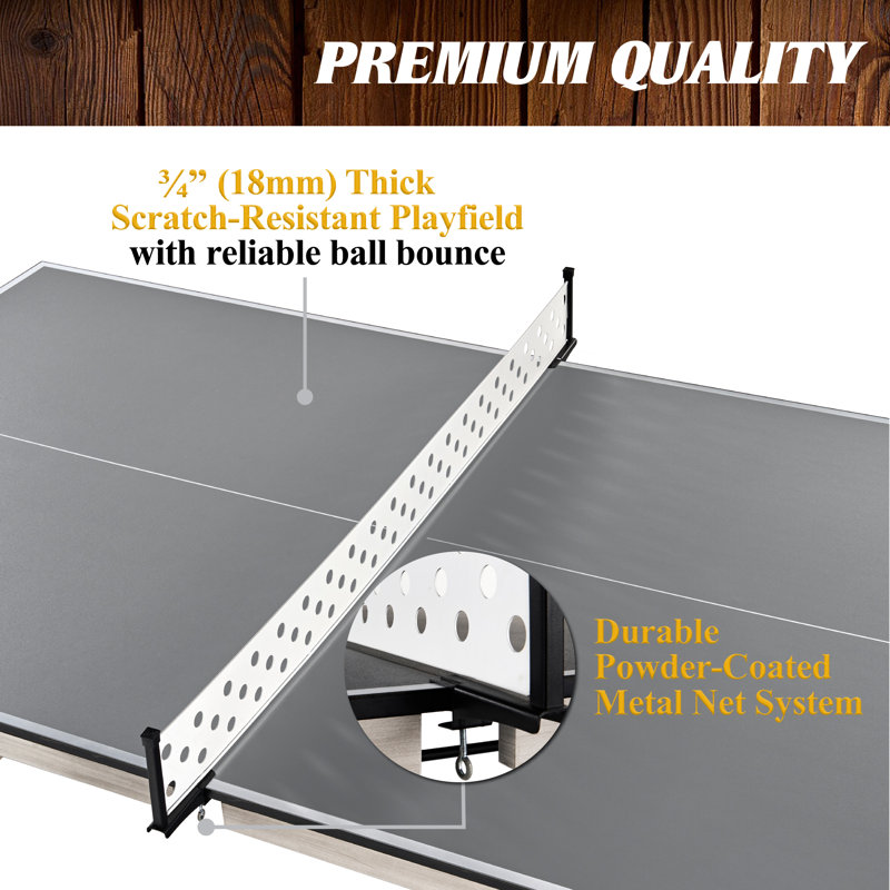 Barrington 9-ft Coventry Ping Pong Tennis Table, Official Size with Metal Net and Storage Drawer