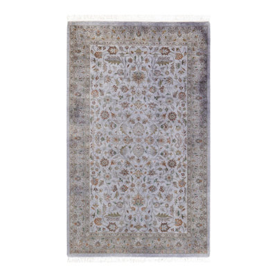 Tapis noué à la main unique en son genre Holsworth - gris