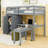 Wooden Loft Bed With Built-In-Desk And Stairs-52340985-52340991