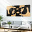 Ensemble de 3 tableaux sur toile à motif camouflage abstrait noir et beige-1240872862