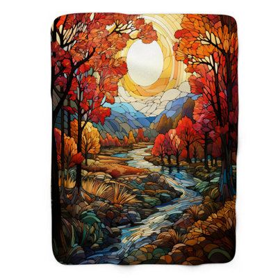 Autumn Glass Art - 1 pièce Sherpa Premium