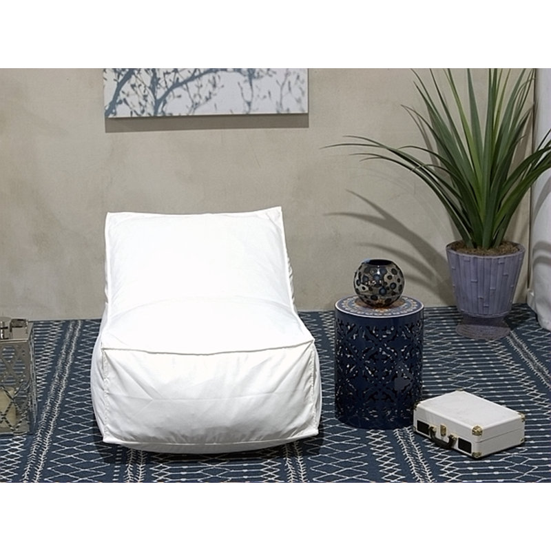 Ettie 3 Ft. Water Resistant Fabric Bean Bag Chair, White Waterproof Fabric