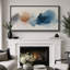 «Abstract Blot in Blue and Brown», reproduction d'art sur toile encadrée très grande-52435681-52435688