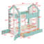 Lit superposé House avec tiroirs de rangement, tablettes et bande lumineuse, design moderne-438578894-438960154