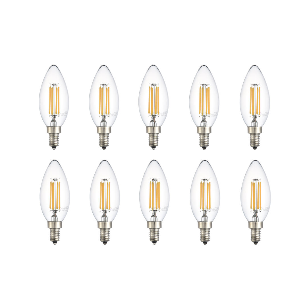 6W (40 Watt Equivalent) B10 E12 Dimmable LED Candelabra Light Bulb