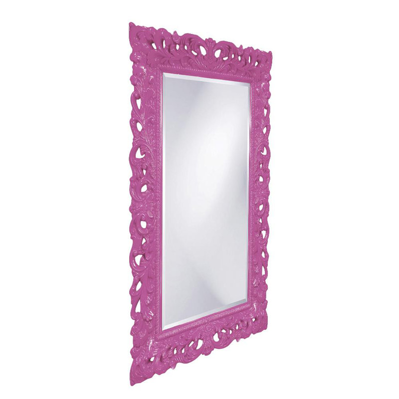 Luise Ornate Beveled Framed Accent Mirror, Hot Pink