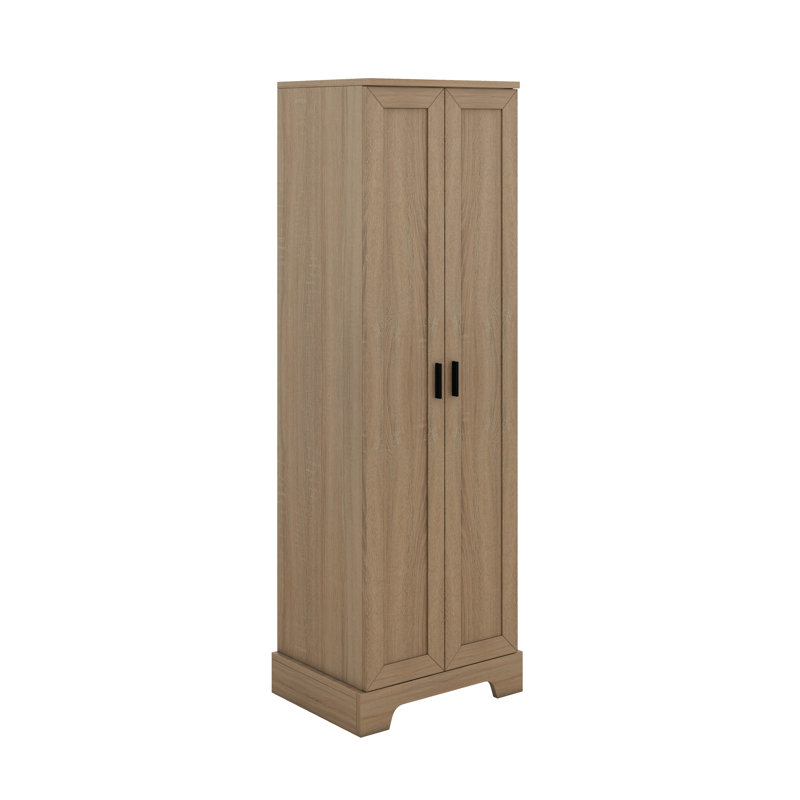 Armoire de rangement avec deux portes, tablettes réglables, Brun