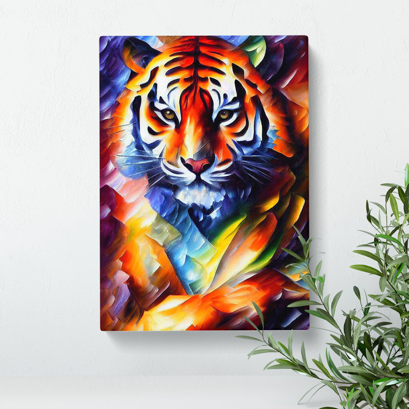 Tiger Portrait No.5 - Print, Wrapped Canvas, 60cm H x 40cm W x 3cm D, No Matte