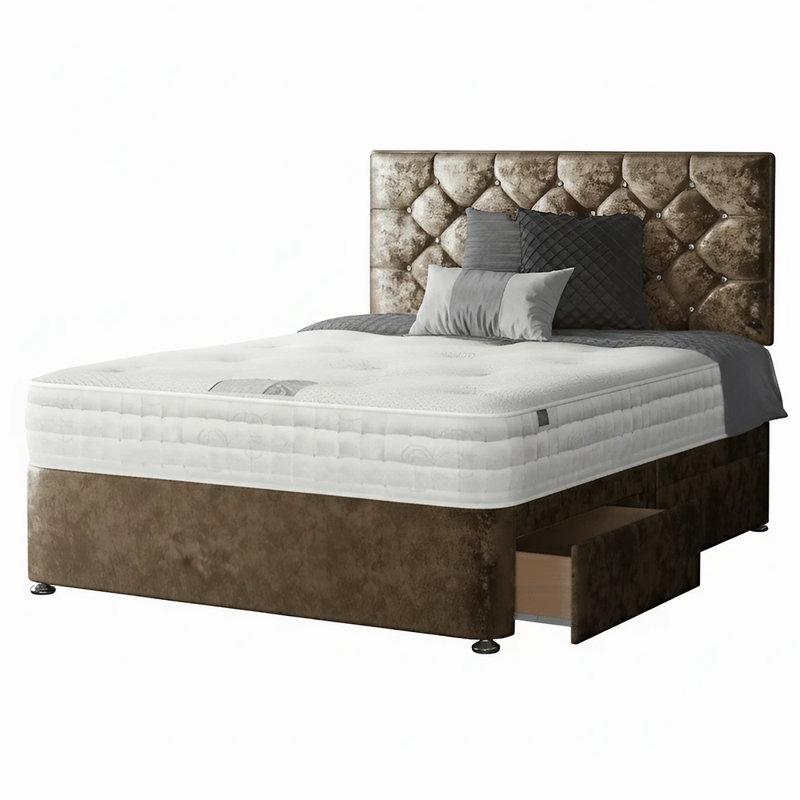 Fall Divan Bed Base, 4 Drawers, Small Double (4'), Truffle