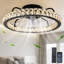 50cm Dimmable Crystal Ceiling Fan with LED Light and Remote Control and APP-451401823
