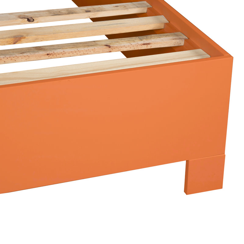 Lit plateforme Mar, Grand, Orange citron