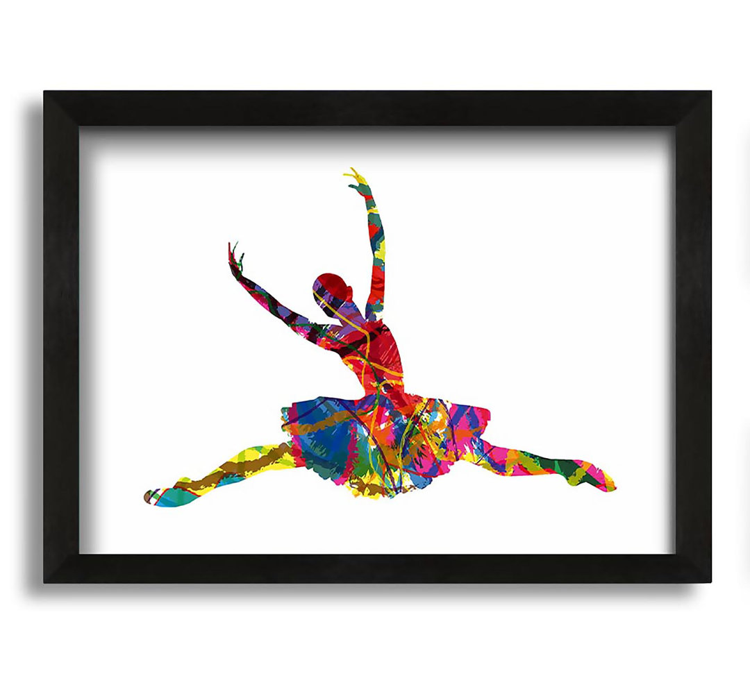 Gerahmtes Leinwandbild Rainbow Ballerina 2