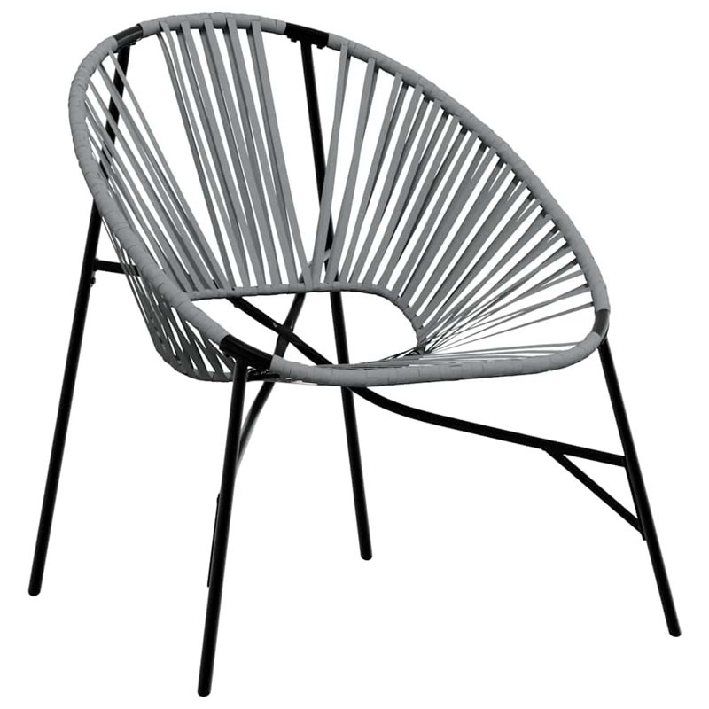 Garden Egg Chair Poly Rattan, Black/Light Grey