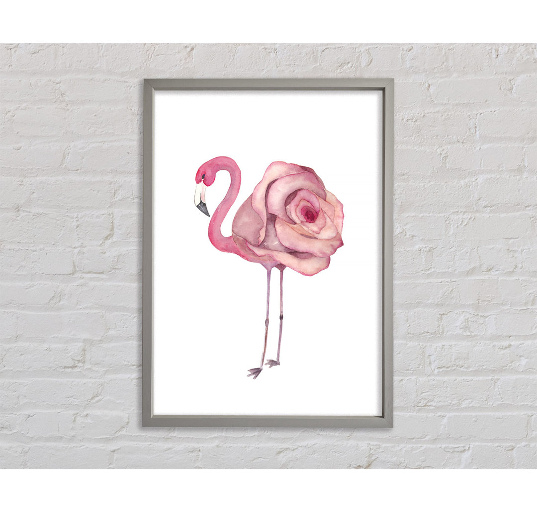 Rosa Flamingo Rose - Einzelner Bilderrahmen Kunstdrucke auf Leinwand