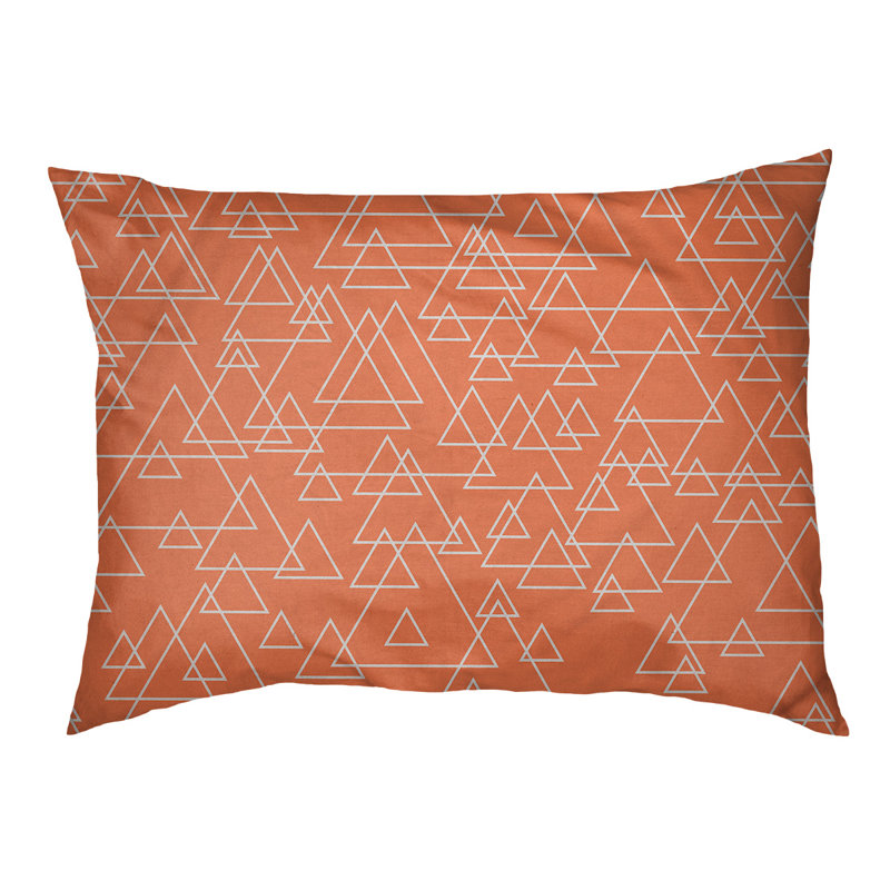 Coussin de conception de lit triangle Campion, l 42,5 po x L 32,5 po, Orange