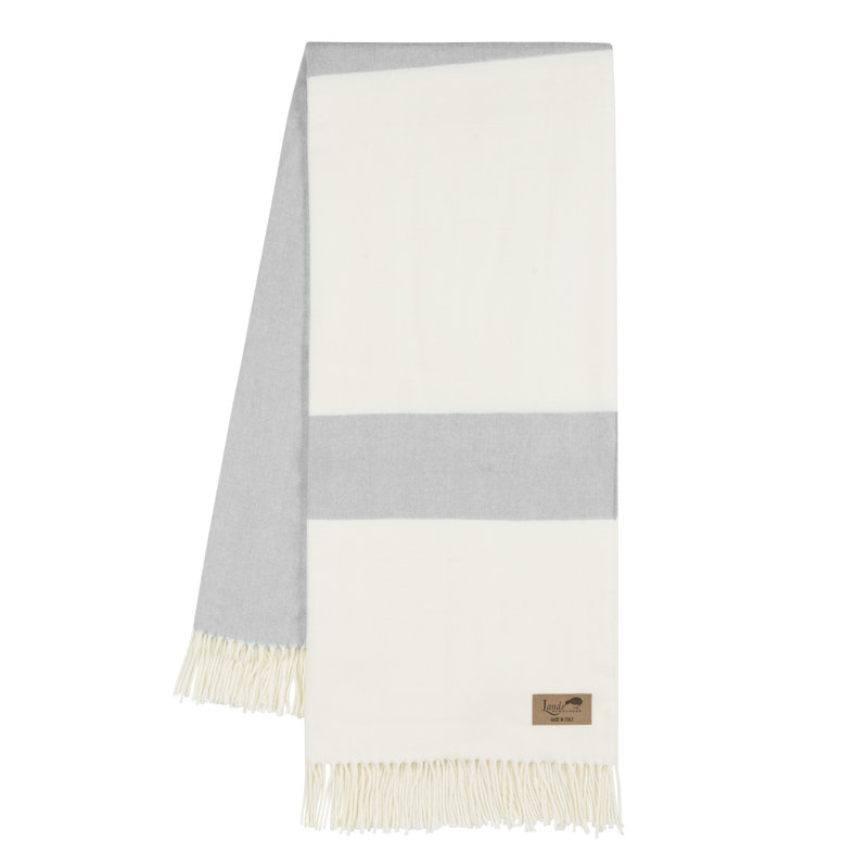 Blush Sydney Herringbone Stripe Throw, Light Gray