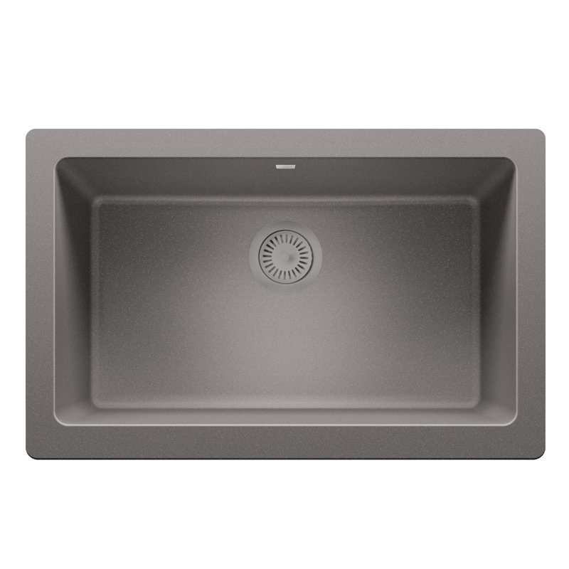 SILGRANIT-Matched Metal Sink Basket Strainer, Metallic Gray