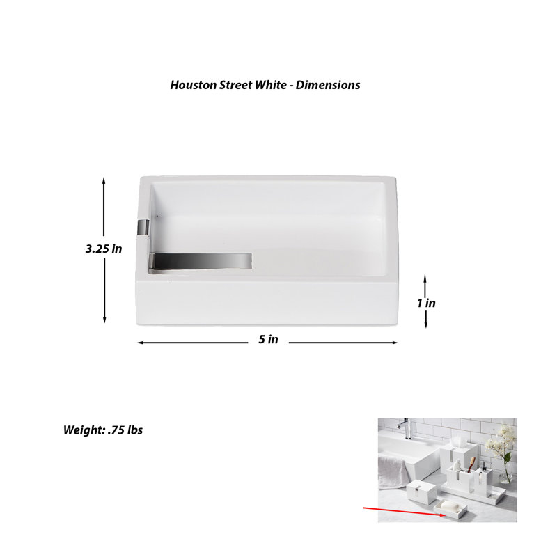 Houston Street Soap Dish, White