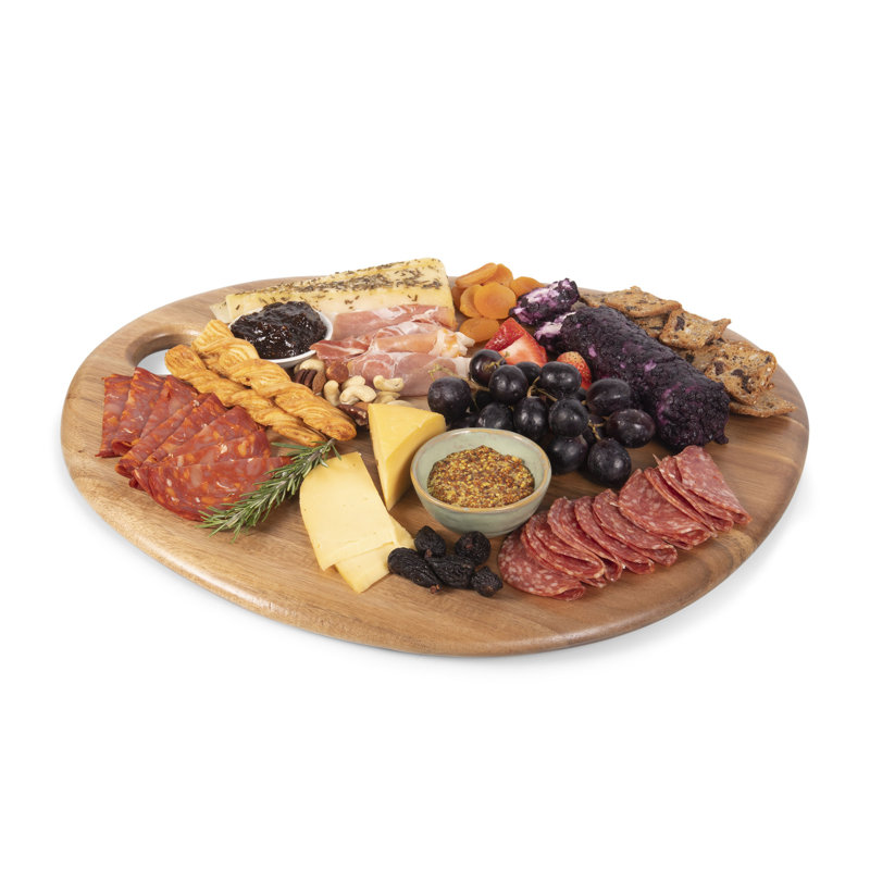 Planche de service en acacia en forme de galet Kincannon, H 0,75 po x L 18 po x l 15 po
