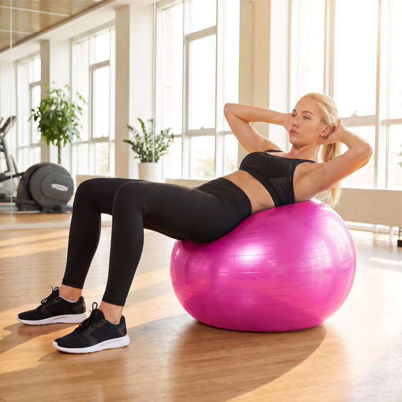Anti-Burst Inflatable Exercise Ball, Purple