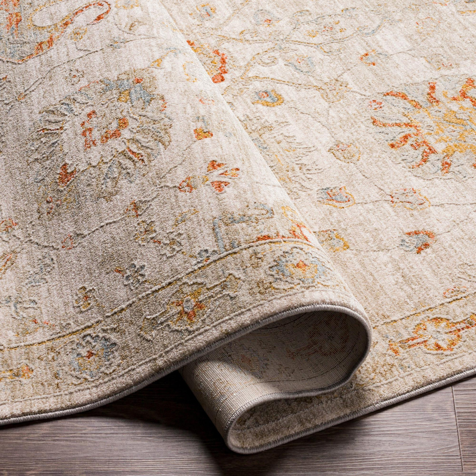 Conlan Beige/Orange/Gray Rug, Runner 2'7" x 10'