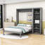 Lit escamotable en bois avec tablettes, conception pliable peu encombrante-1728178211-1728178214