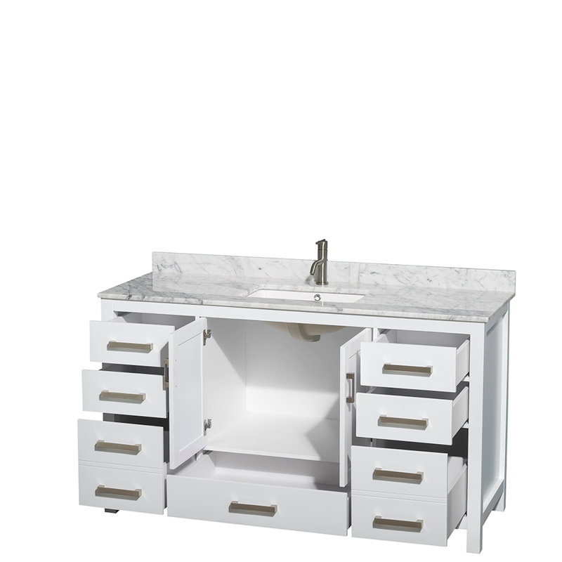 Sheffield 60" Single Bathroom Vanity Set, White