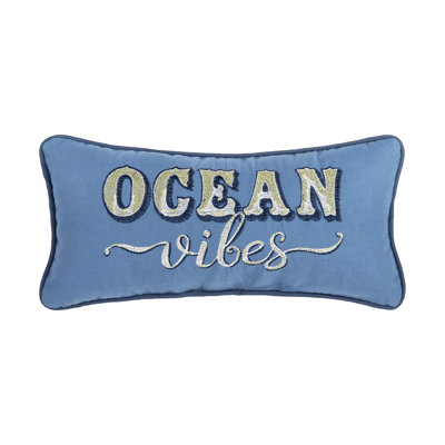 Ocean Vibes Embroidered Throw Pillow