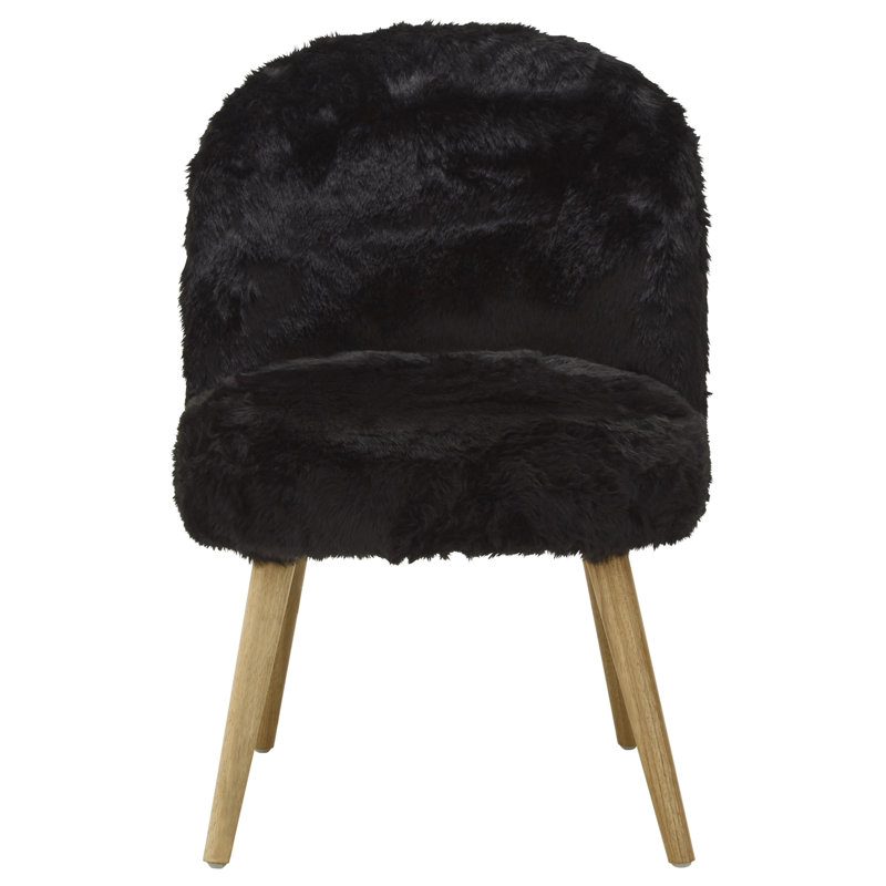 Alana Upholstered Slipper Chair, Black