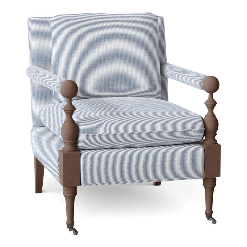 Leslie Armchair, Perigold Replay Sea, Walnut